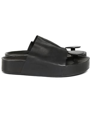 Uma Wang Leather Flip-Flops - Schwarz
