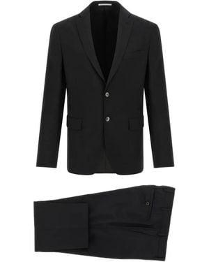 Pal Zileri Button Wool Suit - Black