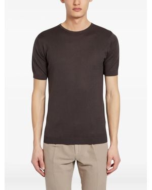 John Smedley Sea Island Katoenen T-Shirt - Zwart