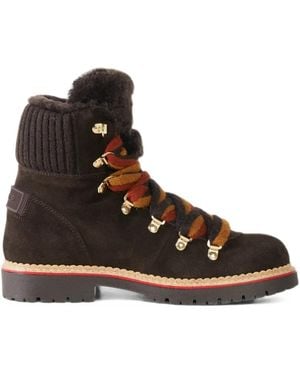 Bogner Andermatt Shearling-Trim Ankle Boots - Brown