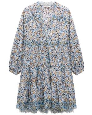 Dorothee Schumacher Floral Volumes Print Tiered Mini Dress - Grey