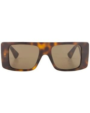 Gucci Sonnenbrille mit eckigem Gestell - Braun