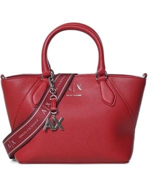 ARMANI EXCHANGE Logo-Plaque Tote Bag - Red