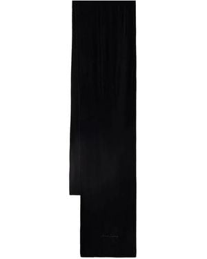 ARMANI EXCHANGE Logo-Embroidered Knitted Scarf - Black