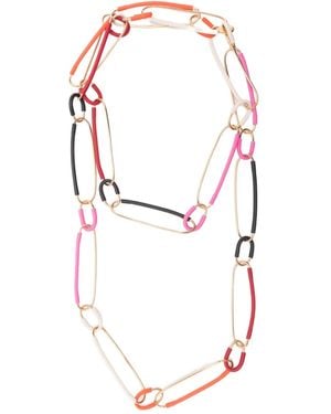 Liviana Conti Leather-Link Necklace - White