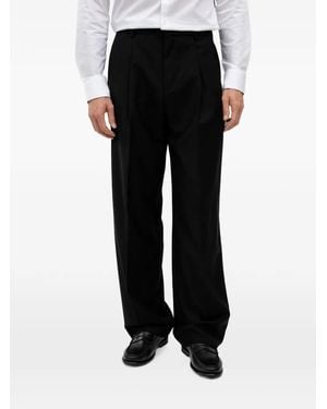 HUGO Pleated Straight-Leg Pants - Black