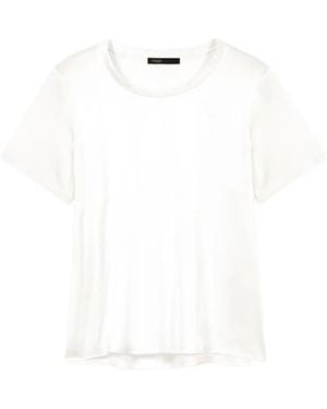Maje Short-Sleeved Silk Top - White