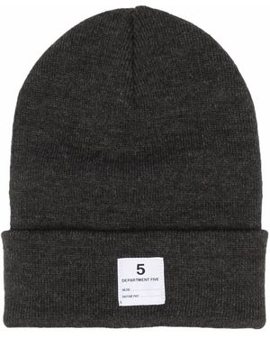 Department 5 Strickmütze Mit Logo-Patch - Schwarz