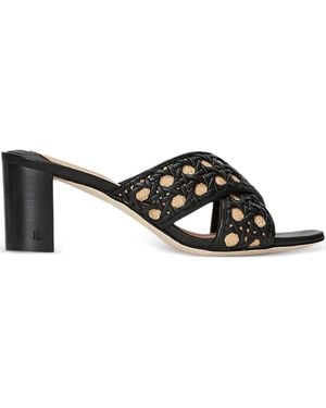 Ralph Lauren 60 Mm Geweven Sandalen Met Gekruiste Bandjes - Zwart