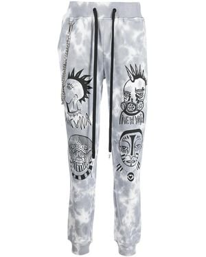 Haculla Tie Dye-Print Drawstring Track Trousers - White