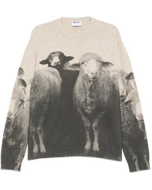Moschino Pullover Mit Schaf-Print - Grau