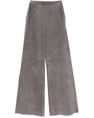 forte_forte Leather Trousers - Grey