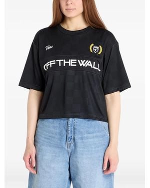 Vans Checkerboard Logo-Print T-Shirt - Black