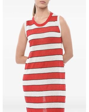 Woolrich Striped Sleeveless Maxi Dress - Red
