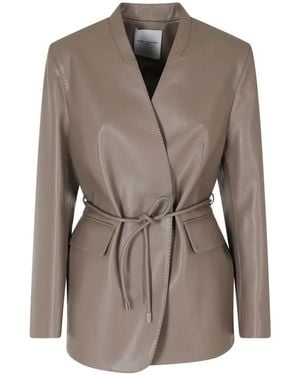 Isabelle Blanche Belted Double-Breasted Blazer - Brown