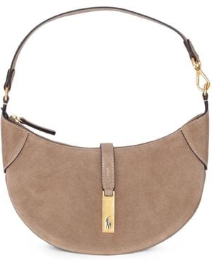 Polo Ralph Lauren Suede Shoulder Bag - White