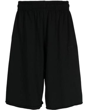 Vetements Logo-Embroidered Jersey Shorts - Black