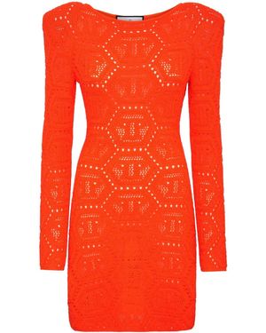 Philipp Plein Minikleid Mit Monogramm - Rot