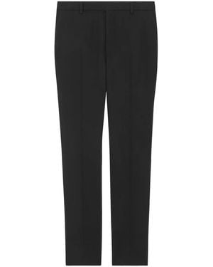 Saint Laurent Straight-Leg Virgin Wool Tailored Trousers - Black
