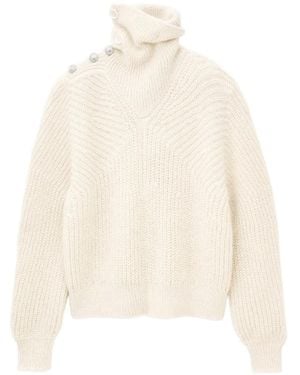 Ba&sh Roumane Button Sweater - White