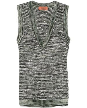 Missoni スパンコール タンクトップ - グレー