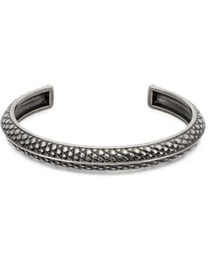 Roberto Cavalli Snake-Effect Cuff Bracelet - White