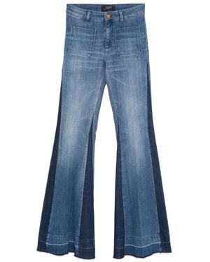 The Seafarer Patch Pocket Flare Jeans - Blue