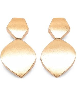 Monies Amia Geometric Wood Earrings - Metallic