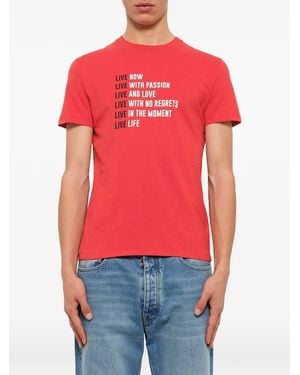 Neil Barrett Slogan-Print T-Shirt - Red