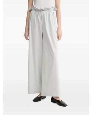 Isabelle Blanche Drawstring Ruffled-Waist Pants - Gray