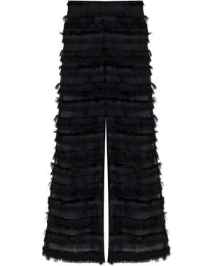 Munthe Laitha Fringe Layered Trousers - Black