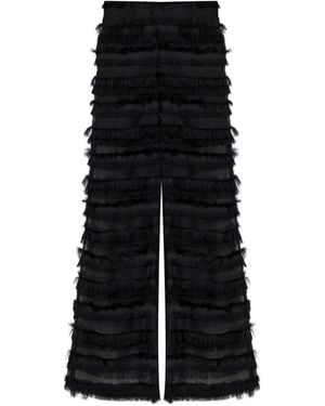 Munthe Pantaloni Laitha Con Frange - Nero
