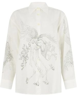 Our Legacy Pointillism-Allegory-Print Shirt - White