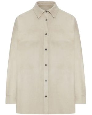 Salvatore Santoro Leather Shirt - White