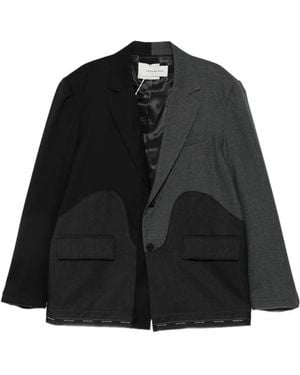 Feng Chen Wang Panelled Double-Breasted Blazer - Black