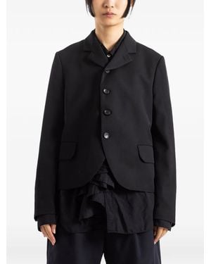 Comme des Garçons Curved-Hem Notched-Lapel Jacket - Black