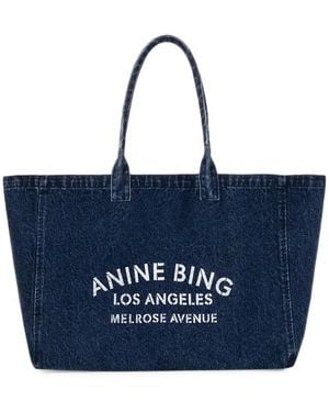 Anine Bing Leo Denim Tote - Blue