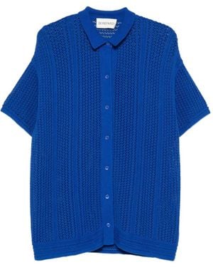 Bompard Open-Work Buttoned Shirt - Blue
