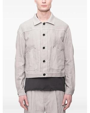 The Viridi-anne Ink-Dyed Shirt Jacket - Grey
