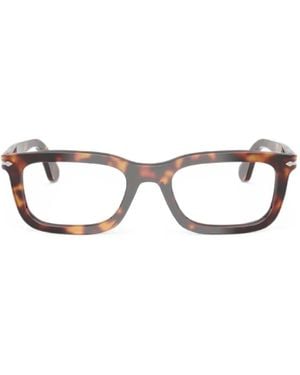 Persol Brille Mit Eckigem Gestell - Weiß