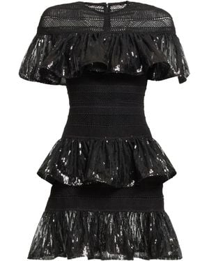 Elie Saab Ruffled Mini Dress - Black