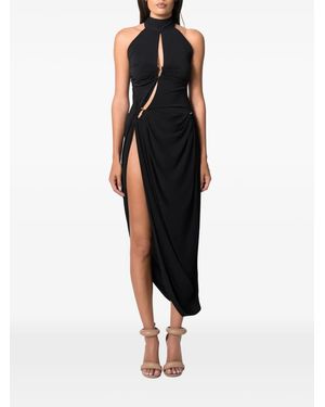 NORINA ST Esa Cut-Out Draped Midi Dress - Black