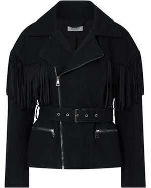 Liu Jo Denim-Jacket With Fringe - Black