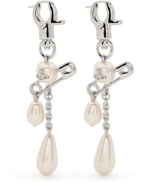 Vivienne Westwood Claude Lange Oorbellen - Wit