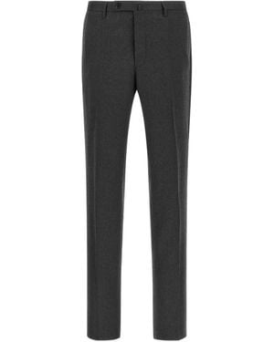Incotex Pressed-Crease Straight-Leg Trousers - Black