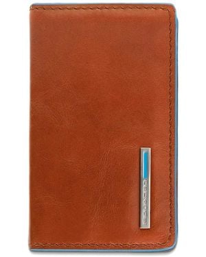 Piquadro Porte-Cartes En Cuir À Plaque Logo - Brown