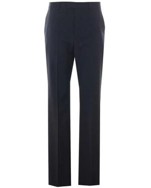 Valentino Garavani Embroidered-Logo Tailored Trousers - Blue