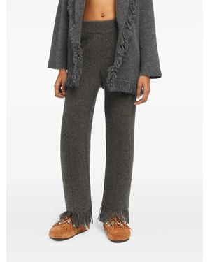 Alanui Fringed Knitted Pants - Black