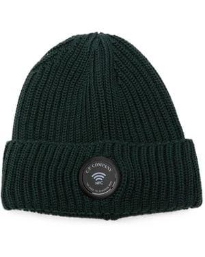 C.P. Company Bonnet En Maille Côtelée - Green