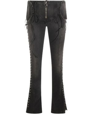 Blumarine Lace-Up Jeans - Gray